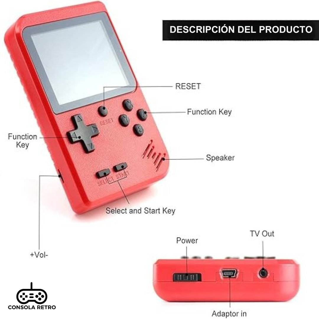 Mini consola de videojuegos retro